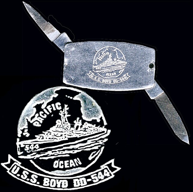 Fingernail file knife with Boyd logo