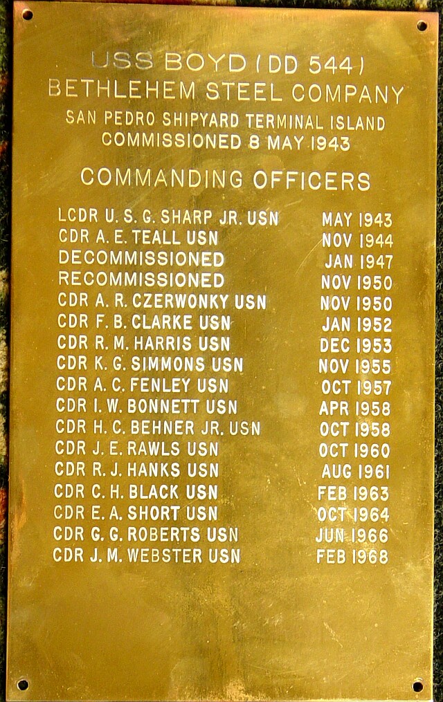 USS BOYD Hospitality Room